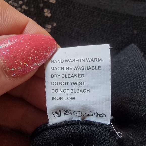 Lavena Sparkly 'Layered Look' Long Black Turtleneck Sweater - Picture 8 of 9